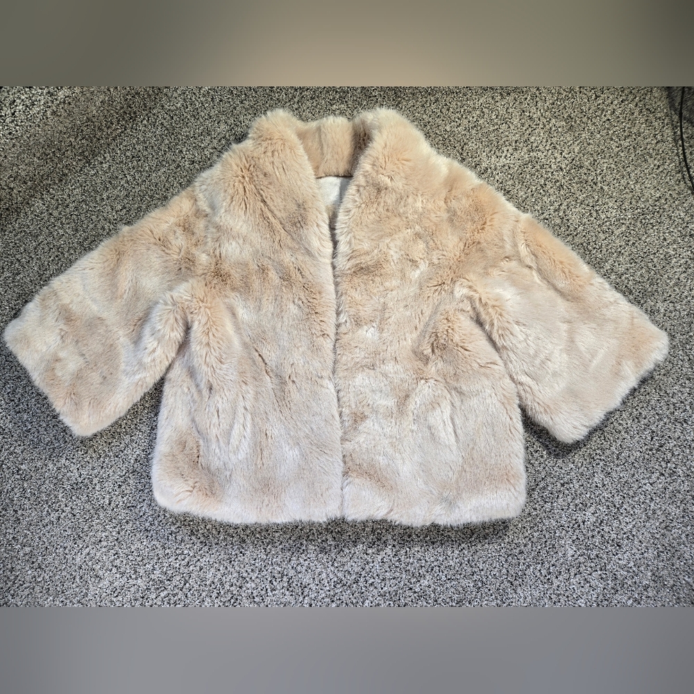 Donna Saylers Fabulous Furs Faux Fur Mink Crop Jacket, L